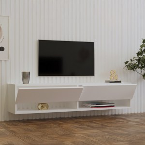 pak-120-000528-2 ΕΠΙΠΛΟ ΤΗΛΕΟΡΑΣΗΣ ΕΠΙΤΟΙΧΙΟ MELOSA PAKOWORLD ΣΕ ΛΕΥΚΗ ΑΠΟΧΡΩΣΗ 141X30X31ΕΚ
