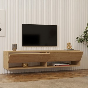 pak-120-000530-2 ΕΠΙΠΛΟ ΤΗΛΕΟΡΑΣΗΣ ΕΠΙΤΟΙΧΙΟ MELOSA PAKOWORLD ΣΕ OAK ΑΠΟΧΡΩΣΗ 141X30X31ΕΚ