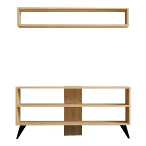pak-120-000536-4 ΣΥΝΘΕΤΟ ΣΑΛΟΝΙΟΥ PRESTIGE PAKOWORLD ΣΕ OAK ΑΠΟΧΡΩΣΗ 120X29,6X50ΕΚ