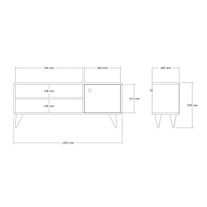 pak-120-000542-5 ΕΠΙΠΛΟ ΤΗΛΕΟΡΑΣΗΣ WISON PAKOWORLD ΣΕ OAK ΑΠΟΧΡΩΣΗ 120X29X50ΕΚ