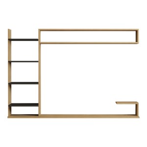 pak-120-000546-4 ΣΥΝΘΕΤΟ ΣΑΛΟΝΙΟΥ ΕΠΙΤΟΙΧΙΟ DILAN PAKOWORLD ΣΕ OAK-ΑΝΘΡΑΚΙ ΑΠΟΧΡΩΣΗ 180X29,60X121,80ΕΚ