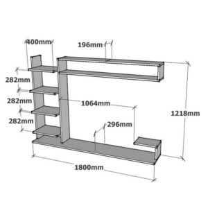 pak-120-000546-5 ΣΥΝΘΕΤΟ ΣΑΛΟΝΙΟΥ ΕΠΙΤΟΙΧΙΟ DILAN PAKOWORLD ΣΕ OAK-ΑΝΘΡΑΚΙ ΑΠΟΧΡΩΣΗ 180X29,60X121,80ΕΚ