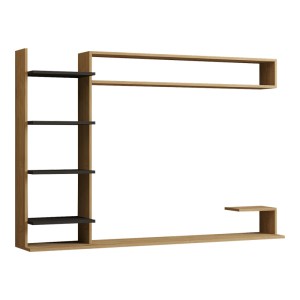 pak-120-000546 ΣΥΝΘΕΤΟ ΣΑΛΟΝΙΟΥ ΕΠΙΤΟΙΧΙΟ DILAN PAKOWORLD ΣΕ OAK-ΑΝΘΡΑΚΙ ΑΠΟΧΡΩΣΗ 180X29,60X121,80ΕΚ