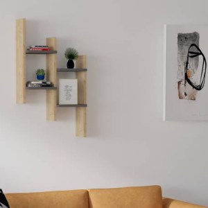 pak-120-000554-1 ΡΑΦΙΕΡΑ ΤΟΙΧΟΥ TABAL PAKOWORLD ΣΕ OAK ΑΠΟΧΡΩΣΗ 49.4X14.5X85ΕΚ