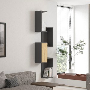 pak-120-000555-2 ΡΑΦΙΕΡΑ ΤΟΙΧΟΥ KONGO PAKOWORLD ΣΕ OAK- ΑΝΘΡΑΚΙ ΑΠΟΧΡΩΣΗ 44X20X159ΕΚ