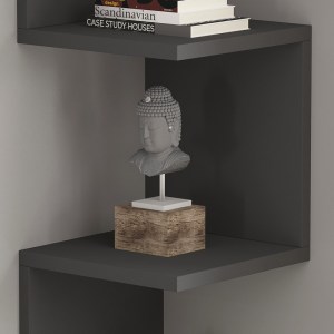 pak-120-000560-2 ΡΑΦΙΕΡΑ ΓΩΝΙΑΚΗ ΤΟΙΧΟΥ INSTA PAKOWORLD ΣΕ ΑΝΘΡΑΚΙ ΑΠΟΧΡΩΣΗ 25X25X105,5ΕΚ