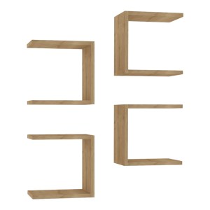 pak-120-000562 ΡΑΦΙΕΡΑ ΤΟΙΧΟΥ PERARI PAKOWORLD 4ΤΕΜ.ΣΕ OAK  ΑΠΟΧΡΩΣΗ 30X19.6X30ΕΚ