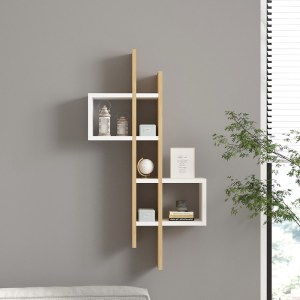 pak-120-000566-1 ΡΑΦΙΕΡΑ ΤΟΙΧΟΥ GAREL PAKOWORLD ΣΕ OAK-ΛΕΥΚΗ ΑΠΟΧΡΩΣΗ 53,8X19,6X108ΕΚ