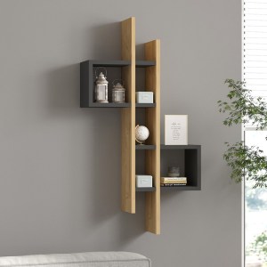 pak-120-000567 ΡΑΦΙΕΡΑ ΤΟΙΧΟΥ GAREL PAKOWORLD ΣΕ OAK-ΑΝΘΡΑΚΙ ΑΠΟΧΡΩΣΗ 53,8X19,6X108ΕΚ