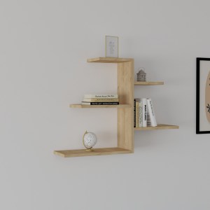 pak-120-000568-1 ΡΑΦΙΕΡΑ ΤΟΙΧΟΥ CALLUM PAKOWORLD ΣΕ OAK ΑΠΟΧΡΩΣΗ 82.2X19,6X48ΕΚ