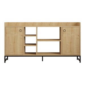 pak-120-000573-3 ΜΠΟΥΦΕΣ DELTA PAKOWORLD ΣΕ OAK ΑΠΟΧΡΩΣΗ ΜΕ ΜΑΥΡΑ ΜΕΤΑΛΛΙΚΑ ΠΟΔΙΑ 160X40X85ΕΚ