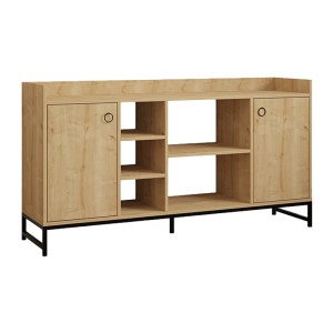 pak-120-000573 ΜΠΟΥΦΕΣ DELTA PAKOWORLD ΣΕ OAK ΑΠΟΧΡΩΣΗ ΜΕ ΜΑΥΡΑ ΜΕΤΑΛΛΙΚΑ ΠΟΔΙΑ 160X40X85ΕΚ
