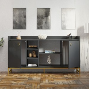 pak-120-000574-2 ΜΠΟΥΦΕΣ DELTA PAKOWORLD ΣΕ ΑΝΘΡΑΚΙ ΑΠΟΧΡΩΣΗ ΜΕ ΧΡΥΣΑ ΜΕΤΑΛΛΙΚΑ ΠΟΔΙΑ 160X40X85ΕΚ