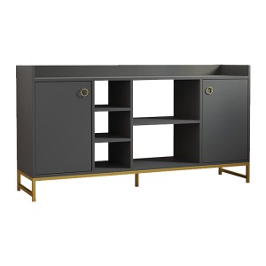 pak-120-000574 ΜΠΟΥΦΕΣ DELTA PAKOWORLD ΣΕ ΑΝΘΡΑΚΙ ΑΠΟΧΡΩΣΗ ΜΕ ΧΡΥΣΑ ΜΕΤΑΛΛΙΚΑ ΠΟΔΙΑ 160X40X85ΕΚ