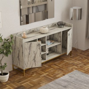 pak-120-000575-2 ΜΠΟΥΦΕΣ DELTA PAKOWORLD ΣΕ ΟΨΗ ΜΑΡΜΑΡΟΥ ΜΕ ΧΡΥΣΑ ΜΕΤΑΛΛΙΚΑ ΠΟΔΙΑ 160X40X85ΕΚ