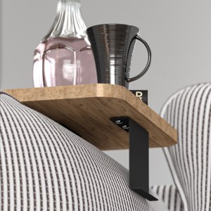 pak-120-000583-1 ΒΟΗΘΗΤΙΚΟ ΤΡΑΠΕΖΑΚΙ LINEA I PAKOWORLD ΣΕ SONOMA ΜΕ ΜΑΥΡΑ ΜΕΤΑΛΛΙΚΑ ΠΟΔΙΑ 20X35X10ΕΚ