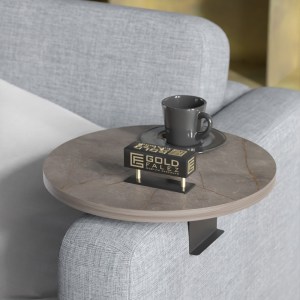 pak-120-000595-1 ΒΟΗΘΗΤΙΚΟ ΤΡΑΠΕΖΑΚΙ LINEA PAKOWORLD ΣΕ ΑΝΘΡΑΚΙ ΜΕ ΜΑΥΡΑ ΜΕΤΑΛΛΙΚΑ ΠΟΔΙΑ Φ35,5X5ΕΚ