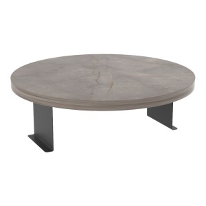 pak-120-000595 ΒΟΗΘΗΤΙΚΟ ΤΡΑΠΕΖΑΚΙ LINEA PAKOWORLD ΣΕ ΑΝΘΡΑΚΙ ΜΕ ΜΑΥΡΑ ΜΕΤΑΛΛΙΚΑ ΠΟΔΙΑ Φ35,5X5ΕΚ
