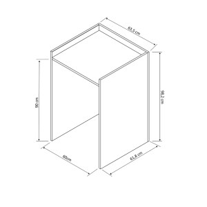 pak-120-000597-3 ΕΠΙΠΛΟ ΠΛΥΝΤΗΡΙΟΥ CUCI PAKOWORLD ΣΕ OAK ΑΠΟΧΡΩΣΗ 60X62X99ΕΚ