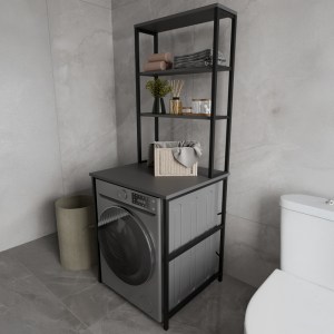 pak-120-000598 ΕΠΙΠΛΟ ΠΛΥΝΤΗΡΙΟΥ KYLIE PAKOWORLD ΜΕΤΑΛΛΟ ΜΑΥΡΟ ΣΕ ΑΝΘΡΑΚΙ ΑΠΟΧΡΩΣΗ 60X60X180ΕΚ