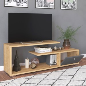 pak-120-000599-1 ΕΠΙΠΛΟ ΤΗΛΕΟΡΑΣΗΣ ΒOTAN PAKOWORLD ΣΕ ΑΝΘΡΑΚΙ-OAK ΑΠΟΧΡΩΣΗ 120X30X42ΕΚ