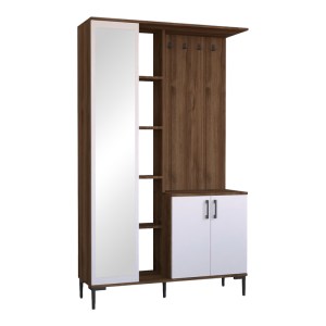 pak-120-000626 ΕΠΙΠΛΟ ΕΙΣΟΔΟΥ MELENA PAKOWORLD ΜΕ ΚΑΘΡΕΠΤΗ-ΚΡΕΜΑΣΤΡΑ ΛΕΥΚΟ-ΚΑΡΥΔΙ 120X37.5X199ΕΚ