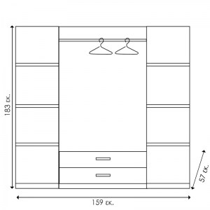 pak-123-000023-3 ΝΤΟΥΛΑΠΑ ΡΟΥΧΩΝ ΤΕΤΡΑΦΥΛΛΗ OLYMPUS ΧΡΩΜΑ CASTILLO-TORO 159X57X183ΕΚ