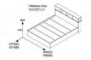 pak-123-000036-6 ΚΡΕΒΑΤΙ ΔΙΠΛΟ OLYMPUS ΣΕ ΧΡΩΜΑ WENGE 160X200ΕΚ