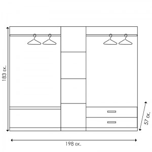 pak-123-000047-6 ΝΤΟΥΛΑΠΑ ΡΟΥΧΩΝ ΠΕΝΤΑΦΥΛΛΗ OLYMPUS ΧΡΩΜΑ WENGE 198X57X183ΕΚ