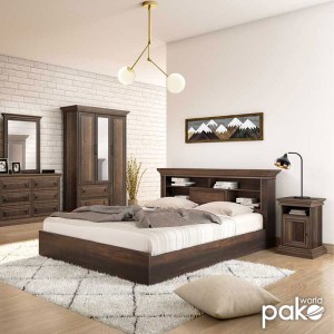 pak-123-000122-2 ΚΡΕΒΑΤΙ ΔΙΠΛΟ MOZART PAKOWORLD ΣΕ ΧΡΩΜΑ ΚΑΡΥΔΙ 160X200ΕΚ