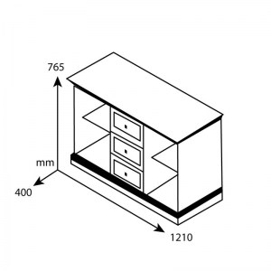 pak-123-000130-1 ΜΠΟΥΦΕΣ MOZART ΧΡΩΜΑ ΚΑΡΥΔΙ 121X40X76,5ΕΚ