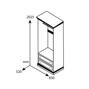 pak-123-000133-1 ΝΤΟΥΛΑΠΑ ΡΟΥΧΩΝ ΔΙΦΥΛΛΗ MOZART ΧΡΩΜΑ ΚΑΡΥΔΙ 83X52X202,5ΕΚ