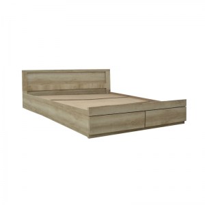 pak-123-000206-1 ΚΡΕΒΑΤΙ ΔΙΠΛΟ NALOS PAKOWORLD ΜΕ ΣΥΡΤΑΡΙ CASTILLO-OAK 140X200ΕΚ