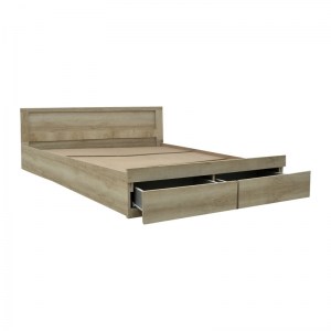pak-123-000206-3 ΚΡΕΒΑΤΙ ΔΙΠΛΟ NALOS PAKOWORLD ΜΕ ΣΥΡΤΑΡΙ CASTILLO-OAK 140X200ΕΚ