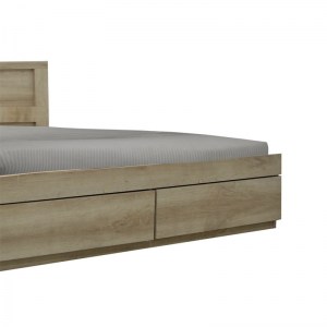 pak-123-000206-4 ΚΡΕΒΑΤΙ ΔΙΠΛΟ NALOS PAKOWORLD ΜΕ ΣΥΡΤΑΡΙ CASTILLO-OAK 140X200ΕΚ