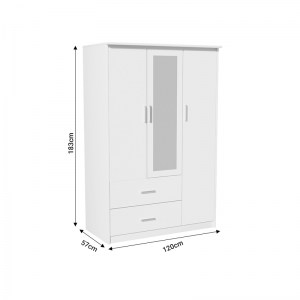 pak-123-000211-2 ΝΤΟΥΛΑΠΑ ΡΟΥΧΩΝ ΤΡΙΦΥΛΛΗ OLYMPUS PAKOWORLD ΧΡΩΜΑ ΛΕΥΚΟ 120X57X183ΕΚ