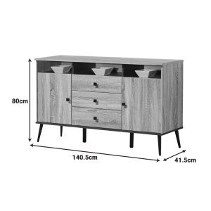 pak-123-000259-4 ΜΠΟΥΦΕΣ ZEZAN PAKOWORLD ΣΕ SONOMA-ΑΝΘΡΑΚΙ ΑΠΟΧΡΩΣΗ 140.5X41.5X80ΕΚ