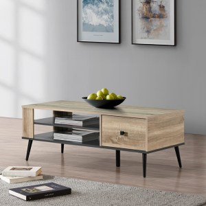 pak-123-000261 ΤΡΑΠΕΖΙ ΣΑΛΟΝΙΟΥ ZEZAN PAKOWORLD ΣΕ SONOMA-ΑΝΘΡΑΚΙ ΑΠΟΧΡΩΣΗ 120X51X44.5ΕΚ