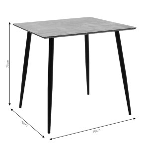 pak-127-000136-3 ΤΡΑΠΕΖΙ CUBA PAKOWORLD MDF ΓΚΡΙ CEMENT-ΜΑΥΡΟ 70X70X75ΕΚ