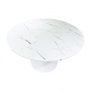 pak-127-000167-1 ΤΡΑΠΕΖΙ BALOU I PAKOWORLD MDF ΛΕΥΚΟ ΜΑΡΜΑΡΟΥ Φ120X75ΕΚ