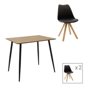 pak-127-000172 ΤΡΑΠΕΖΑΡΙΑ CUBA-CARON ΣΕΤ 3ΤΕΜ PAKOWORLD MDF ΚΑΙ PP ΣΕ ΜΑΥΡΗ-ΦΥΣΙΚΗ ΑΠΟΧΡΩΣΗ 70X70X75ΕΚ