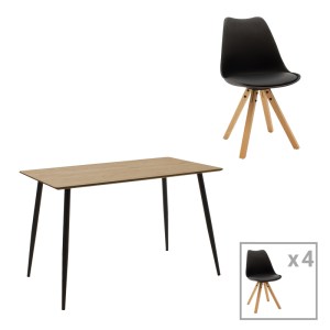 pak-127-000174 ΤΡΑΠΕΖΑΡΙΑ CUBA-CARON A ΣΕΤ 5ΤΕΜ PAKOWORLD MDF ΚΑΙ PP ΣΕ ΜΑΥΡΗ-ΦΥΣΙΚΗ ΑΠΟΧΡΩΣΗ 120X70X76ΕΚ