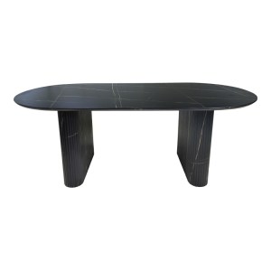 pak-127-000188-1 ΤΡΑΠΕΖΙ NEMBOU PAKOWORLD MDF ΣΕ ΑΠΟΧΡΩΣΗ ΜΑΥΡΟΥ ΜΑΡΜΑΡΟΥ 210X100X76ΕΚ