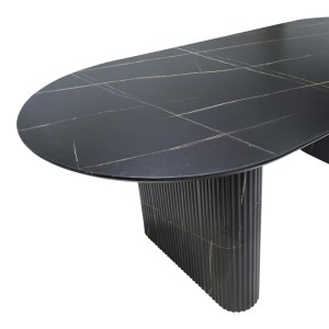 pak-127-000188-2 ΤΡΑΠΕΖΙ NEMBOU PAKOWORLD MDF ΣΕ ΑΠΟΧΡΩΣΗ ΜΑΥΡΟΥ ΜΑΡΜΑΡΟΥ 210X100X76ΕΚ