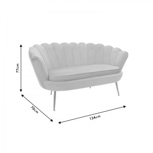 pak-128-000006-6 ΚΑΝΑΠΕΣ 2ΘΕΣΙΟΣ DAIMON PAKOWORLD ΒΕΛΟΥΔΟ ΡΟΖ 134X70X77ΕΚ