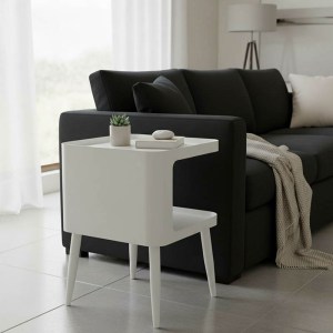 pak-128-000066 ΒΟΗΘΗΤΙΚΟ ΤΡΑΠΕΖΙ CUBINO PAKOWORLD ΜΕΤΑΛΛΟ ΣΕ ΚΡΕΜ ΑΠΟΧΡΩΣΗ 35X35X50ΕΚ