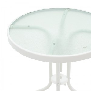 pak-130-000001-2 ΤΡΑΠΕΖΙ ΚΗΠΟΥ WATSON PAKOWORLD ΜΕΤΑΛΛΟ ΛΕΥΚΟ-ΓΥΑΛΙ Φ60X70ΕΚ
