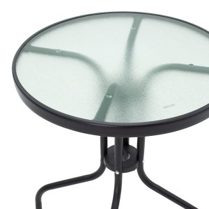 pak-130-000002-2 ΤΡΑΠΕΖΙ WATSON PAKOWORLD ΜΕΤΑΛΛΟ ΜΑΥΡΟ-ΓΥΑΛΙ Φ60X70ΕΚ