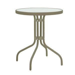 pak-130-000122-4 ΤΡΑΠΕΖΑΡΙΑ CALAN-WATSON PAKOWORLD ΣΕΤ 3ΤΕΜ ΜΕΤΑΛΛΟ ΣΑΜΠΑΝΙΖΕ-ΓΥΑΛΙ Φ60X70ΕΚ