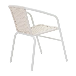 pak-130-000125-2 ΤΡΑΠΕΖΑΡΙΑ WATSON-OBBI PAKOWORLD ΜΕΤΑΛΛΟ ΛΕΥΚΟ- ΓΥΑΛΙ 70X70X70ΕΚ